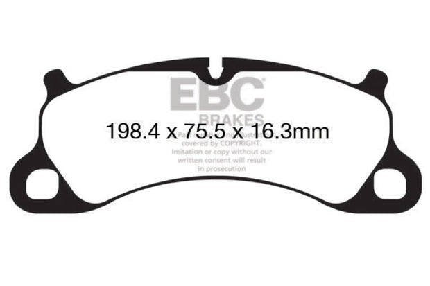 EBC 12-15 Porsche 911 (991) (Cast Iron Rotor only) 3.8 Carrera S Yellowstuff Front Brake Pads