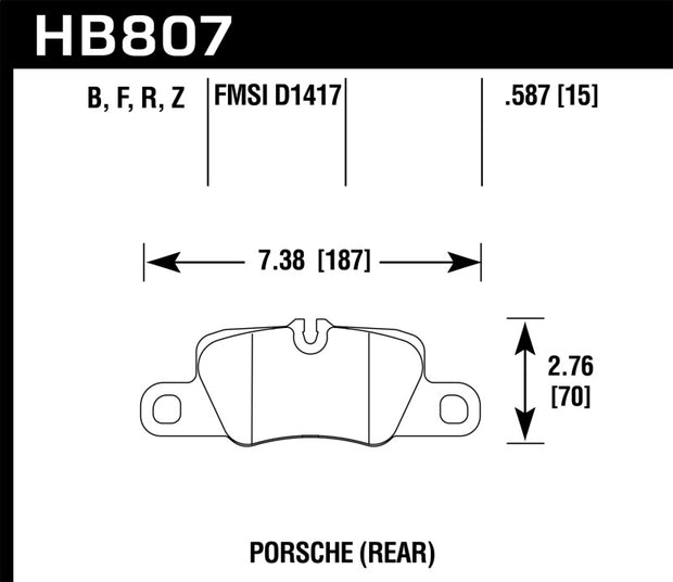 Hawk 2014 Porsche 911 HPS 5.0 Rear Brake Pads