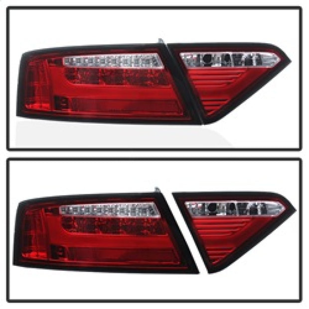 Spyder 08-12 Audi A5 LED Tail Lights - Red Clear ALT-YD-AA508V2-LED-RC