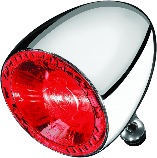 Kuryakyn Bullet 1000 Run Brake Taillight Clear Lens Red/Red Chrome