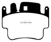 EBC 98-05 Porsche 911 996 3.4 Carrera 2 (Iron Rotor) Redstuff Frt Brake Pad (Check EBC Fit Guide)