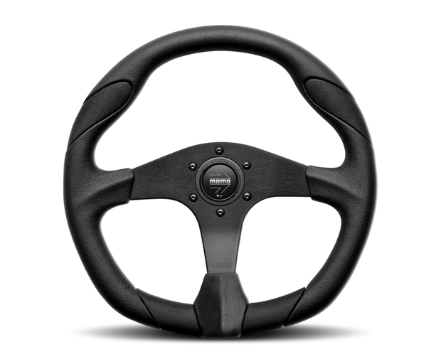 Momo Quark Steering Wheel 350 mm - Black Poly/Black Spokes/Black Inserts