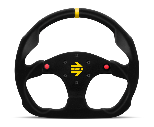 Momo MOD30 Buttons Steering Wheel 320 mm -  Black Suede/Black Spokes/1 Stripe