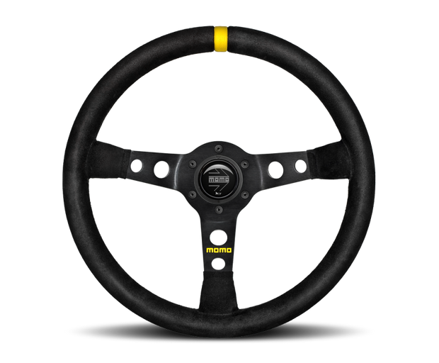 Momo MOD07 Steering Wheel 350 mm -  Black Suede/Black Spokes/1 Stripe