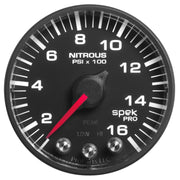 Autometer Spek-Pro Gauge Nitrous Press 2 1/16in 1600psi Stepper Motor W/Peak & Warn Blk/Blk