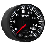 Autometer Spek-Pro Gauge Nitrous Press 2 1/16in 1600psi Stepper Motor W/Peak & Warn Blk/Blk