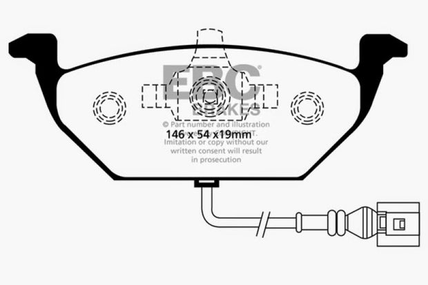 EBC 00-05 Volkswagen Beetle 2.0 Redstuff Front Brake Pads