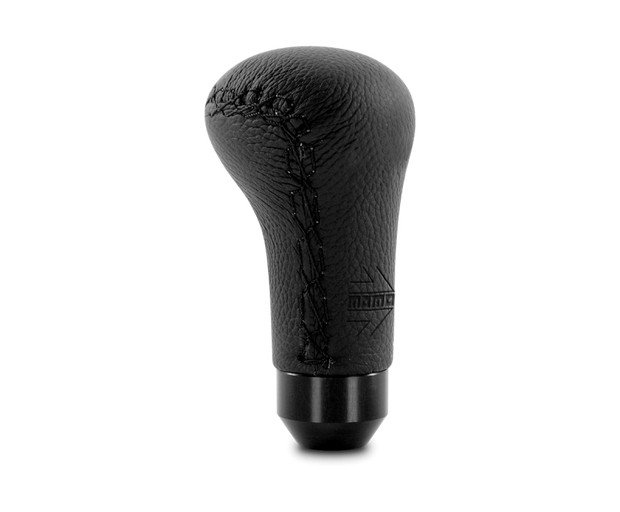 Momo Anatomico Shift Knob - Black Leather, Black Stitching