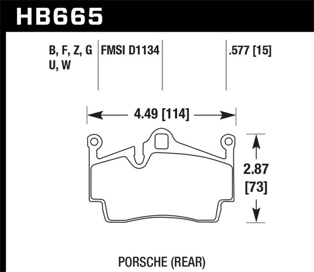 Hawk 2014-2015 Porsche Cayman Performance Ceramic Street Rear Brake Pads