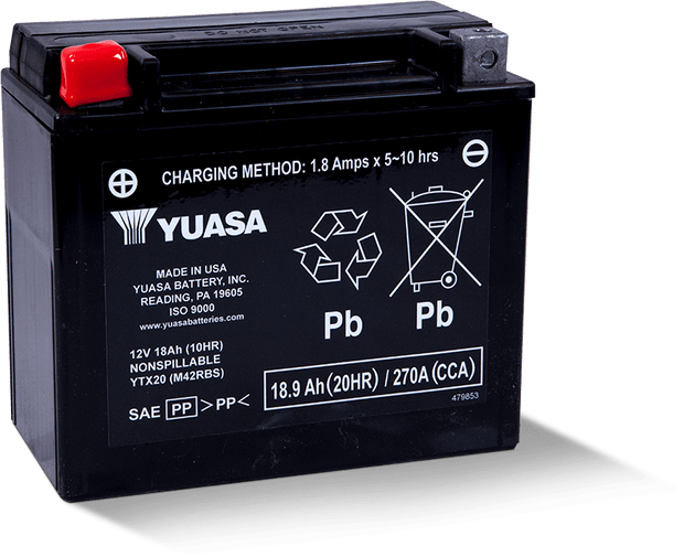 Yuasa YTX20 Maintenance Free AGM 12 Volt Battery