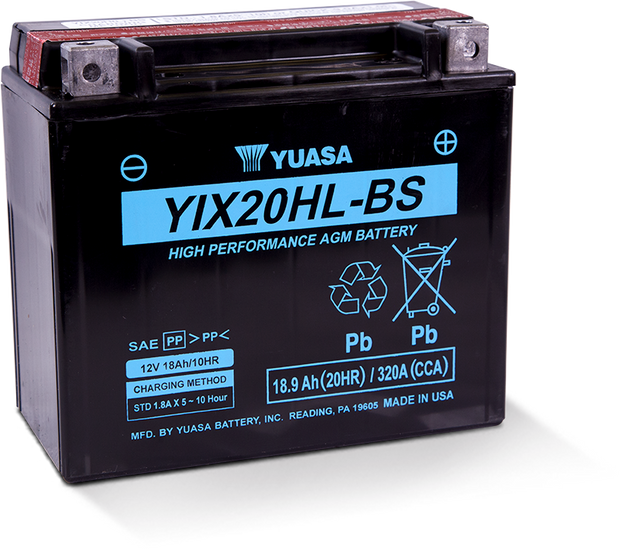 Yuasa YTX20HL-BS High Performance AGM Battery (Bottle Supplied)