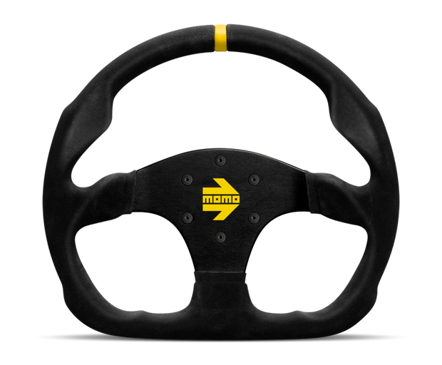 Momo MOD30 Steering Wheel 320 mm -  Black Suede/Black Spokes/1 Stripe