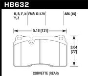 Hawk 06-10 VW Touareg Front /09-11 Corvette Z06/ZR-1 (w/Carbon Ceramic Brake Package and Iron rotors