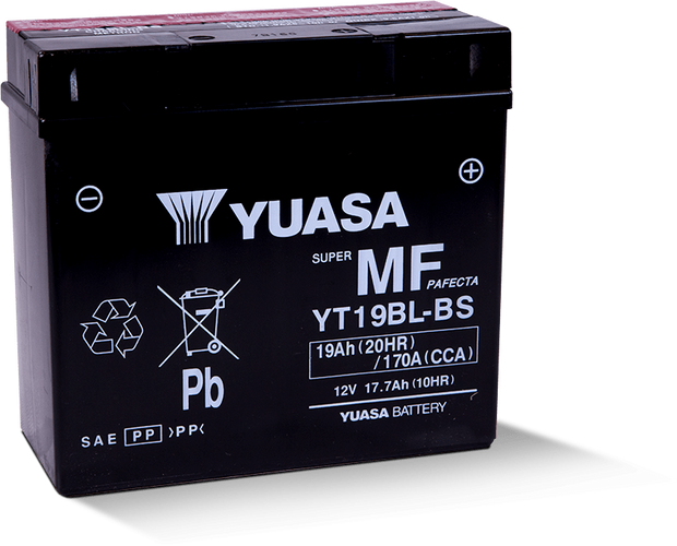 Yuasa YT19BL-BS Maintenance Free AGM 12 Volt Battery (Bottle Supplied)