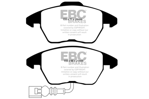 EBC 07-09 Audi TT 2.0 Turbo Yellowstuff Front Brake Pads