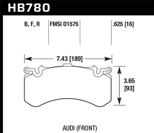 Hawk 2012 Audi A8 Quattro W12 HPS Street Front Brake Pads