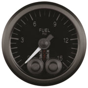 Autometer Stack 52mm 0-15 PSI 1/8in NPTF Male Pro-Control Fuel Pressure Gauge - Black