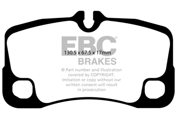 EBC 09-12 Porsche 911 (997) (Cast Iron Rotor only) 3.6 Carrera 2 Yellowstuff Rear Brake Pads