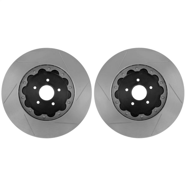 StopTech 07-08 Audi RS4 AeroRotor 2pc Slotted and Zinc Plated Front Rotor (Pair)