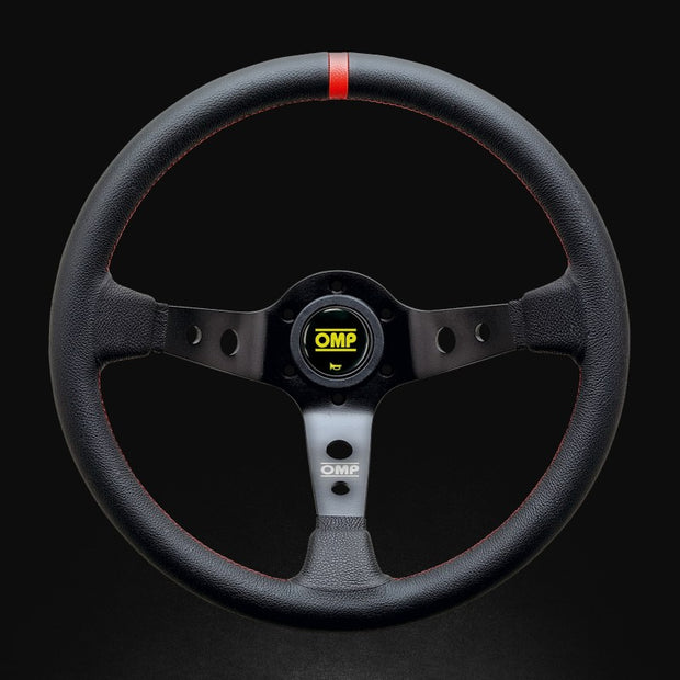 OMP Corsica Racing Steering Wheels 350mm - Black/Red