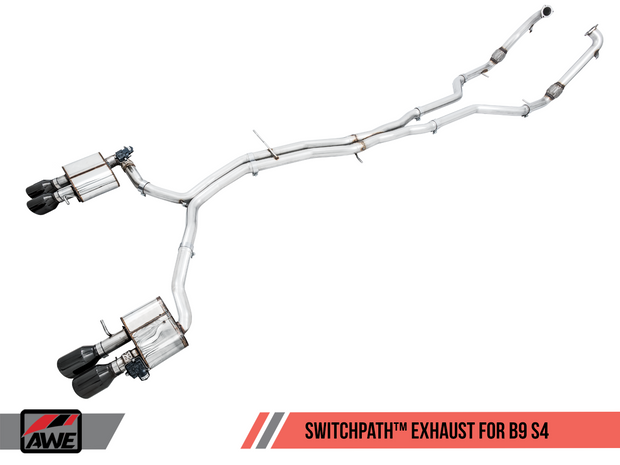 AWE SwitchPath™ Exhaust for Audi B9 S4 - Non-Resonated -102mm Tips